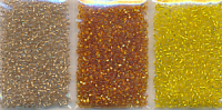 Rocailles böhmisch 3 Farben goldfarbig, Größe 9/0 - 11/0,...