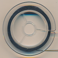 Juwelierdraht nylonummantelt schwarz, Größe 0,38 mm,...