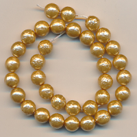 Krepp-Perlen Glasperlen gold, Größe 8 mm, Inhalt 35 Stück