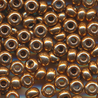 Rocailles, antik messing metallic, Inhalt 27 g, Größe 6/0