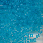 Hexa-Cut-Perlen azoren-blau transparent matt, Größe...