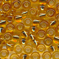 Rocailles, Glasperlen, gold Silbereinzug