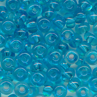 Rocaillesperlen transparent aqua-blue, Indianerperlen