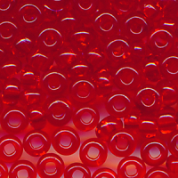 Rocaillesperlen transparent kirsch-rot, Indianerperlen