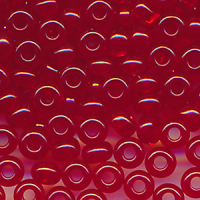 Rocaillesperlen transparent rot, Indianerperlen