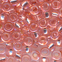 Rocailles, Glasperlen soft rosen Silbereinzug