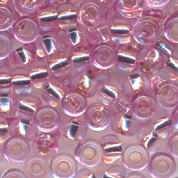 Rocailles, Glasperlen soft pink Silbereinzug