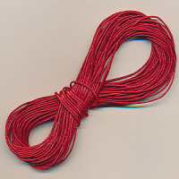 Baumwollband herz-rot gewachst, 10 m, Größe 1 mm