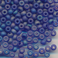 Rocailles kornblumen-blau transparent matt rainbow,...